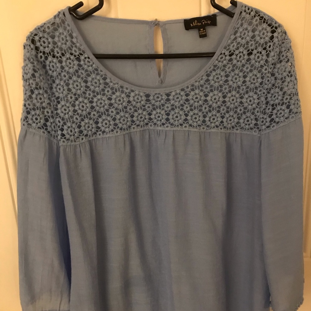 Melissa Paige Blue flowy top
